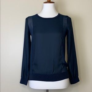 VINCE Coastal Sheer Panel Longsleeve Big Girls Top